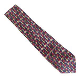 Luca Franzini The Rack Men Necktie Silk Geometric Blue Red 61x4 - NWOT - Italy